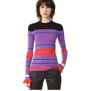Opening Ceremony Striped Ribbed Sweater